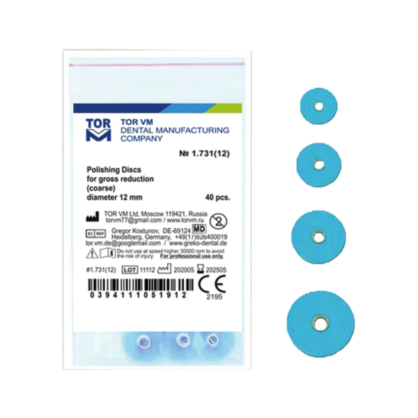 دیسک پرداخت مرکزدار آبی TORVM – POLISHING DISCS 40PCS