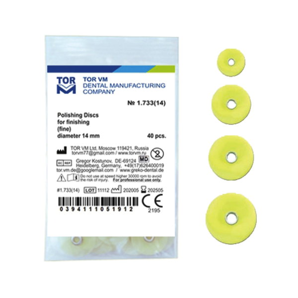 دیسک پرداخت مرکزدار زرد TORVM – POLISHING DISCS 40PCS