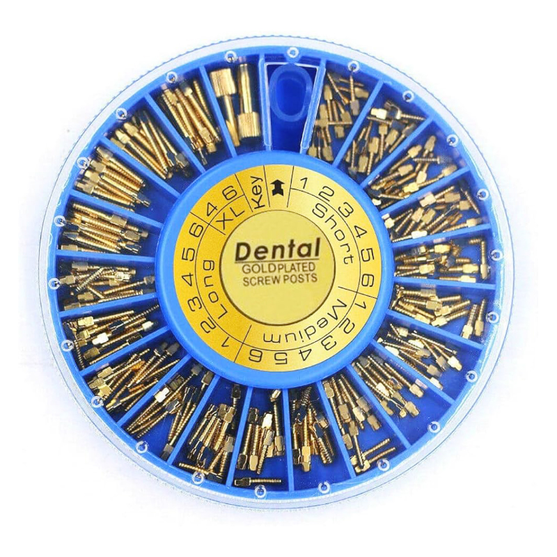 پین برنجی DENTAL – Gold Plated Screw Post 240Pcs تصویر 2