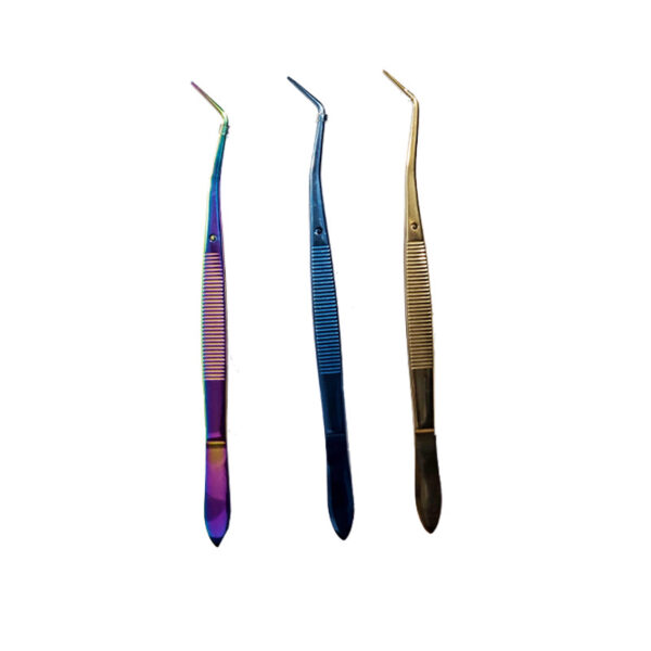 پنس دوخم رنگی Premium Dental Tweezer
